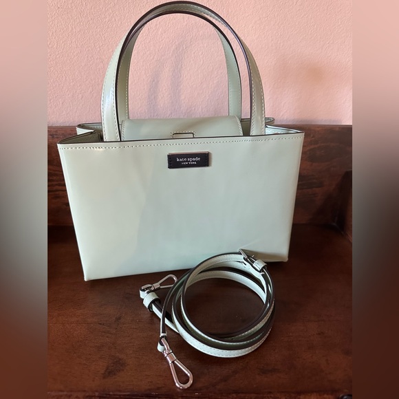 Kate Spade $298 MSRP NWT Spazzolato Small Tote, Pistachio Cream - Picture 3 of 16